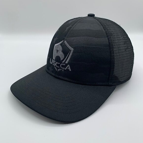 USCCA Mens Black Outdoor Cap Co Snapback Trucker Hat - Picture 1 of 5